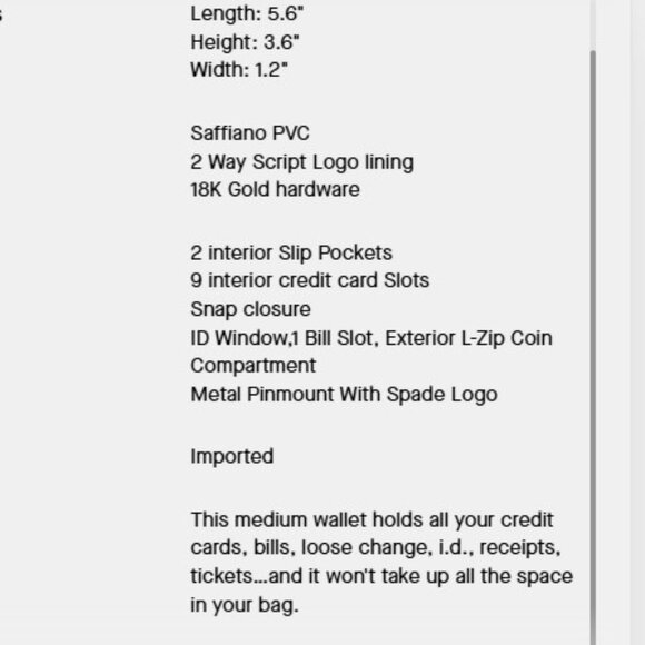 *NWOT* Kate Spade Madison Floral Medium Saffiano Leather Bifold Wallet - Picture 9 of 9